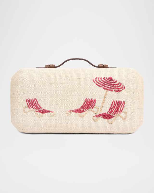The Deck Chairs Straw Clutch Bag